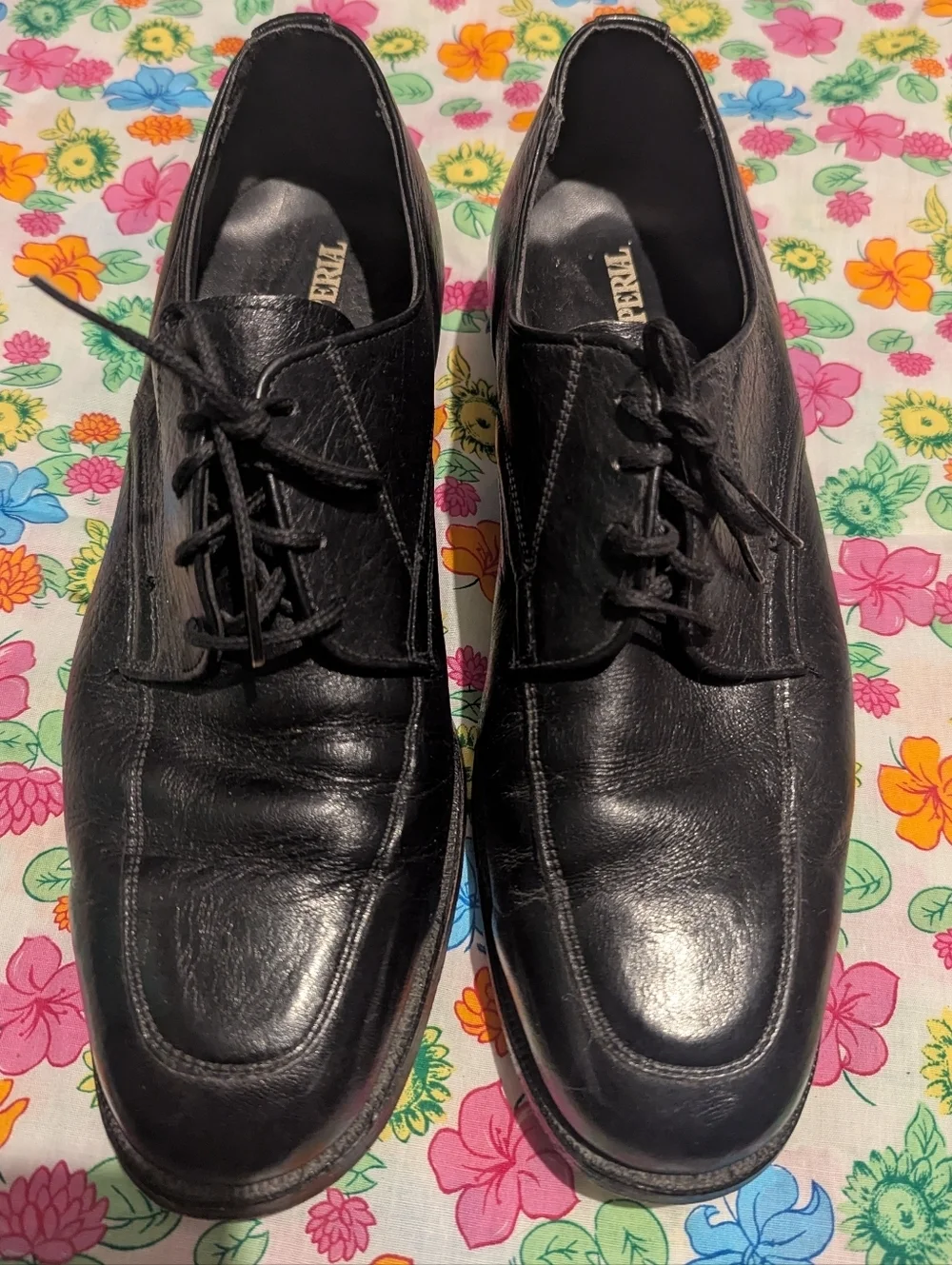 Crown Imperial Bb DEOun CchBlack Leather Men's Lace-Up Dress Shoes
